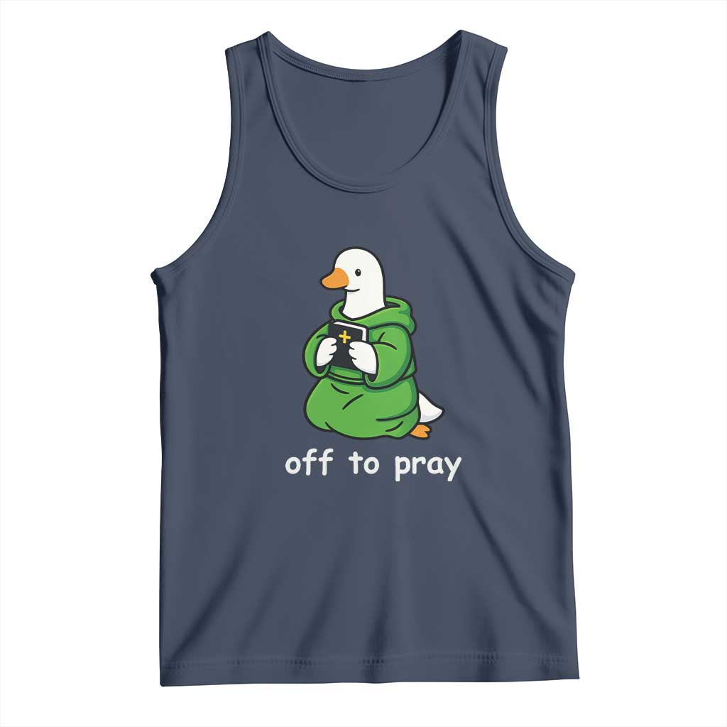 Christian Goose St Patrick's Day Tank Top Off To Pray TS14 Navy Print Your Wear