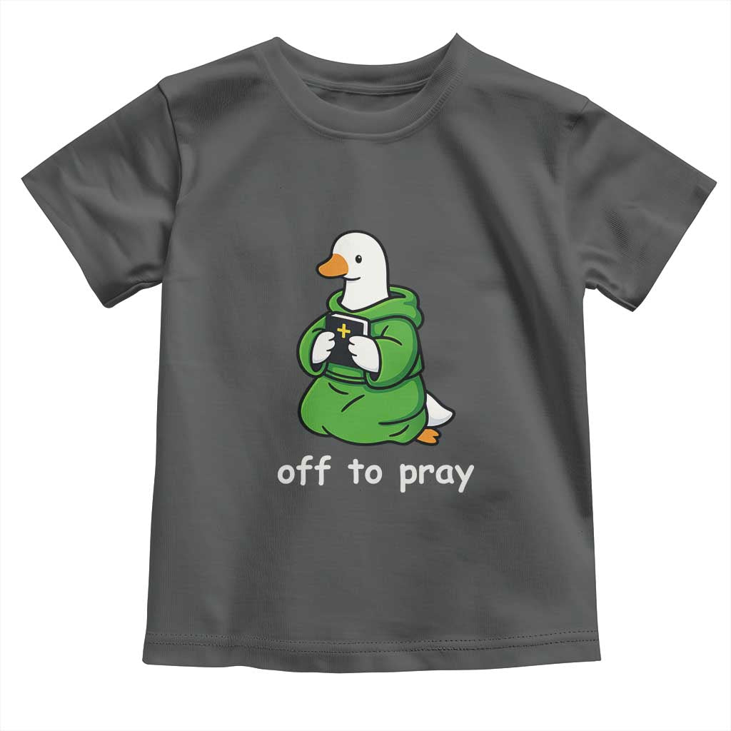 Christian Goose St Patrick's Day Toddler T Shirt Off To Pray TS14 Dark Heather Print Your Wear
