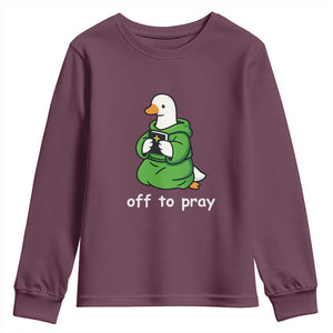 Christian Goose St Patrick's Day Youth Sweatshirt Off To Pray TS14 Maroon Print Your Wear