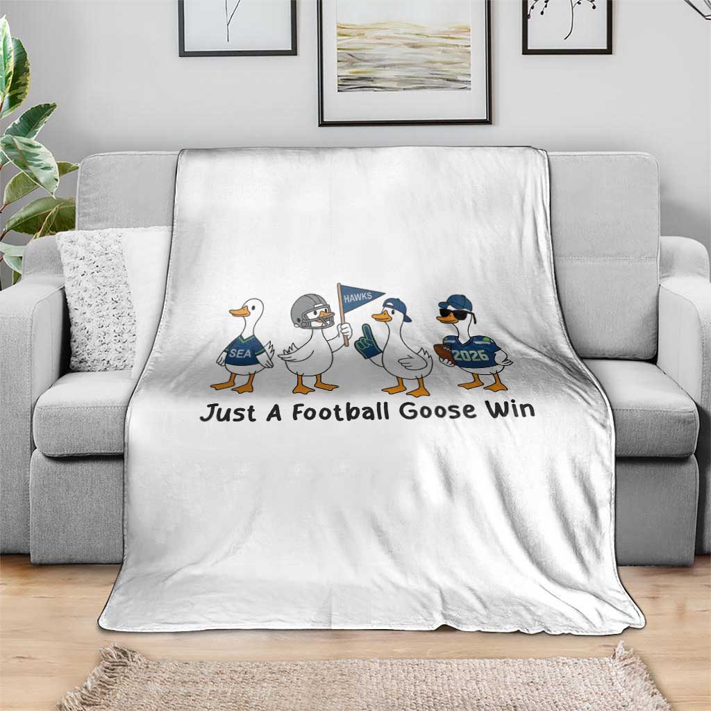 Funny Seattle 2026 Throw Blanket Just A Football Goose Win TS14 Print Your Wear