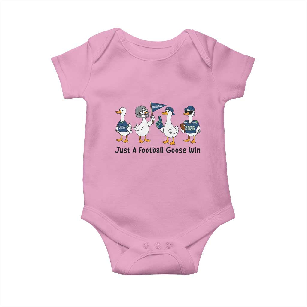 Funny Seattle 2026 Baby Onesie Just A Football Goose Win TS14 Light Pink Print Your Wear