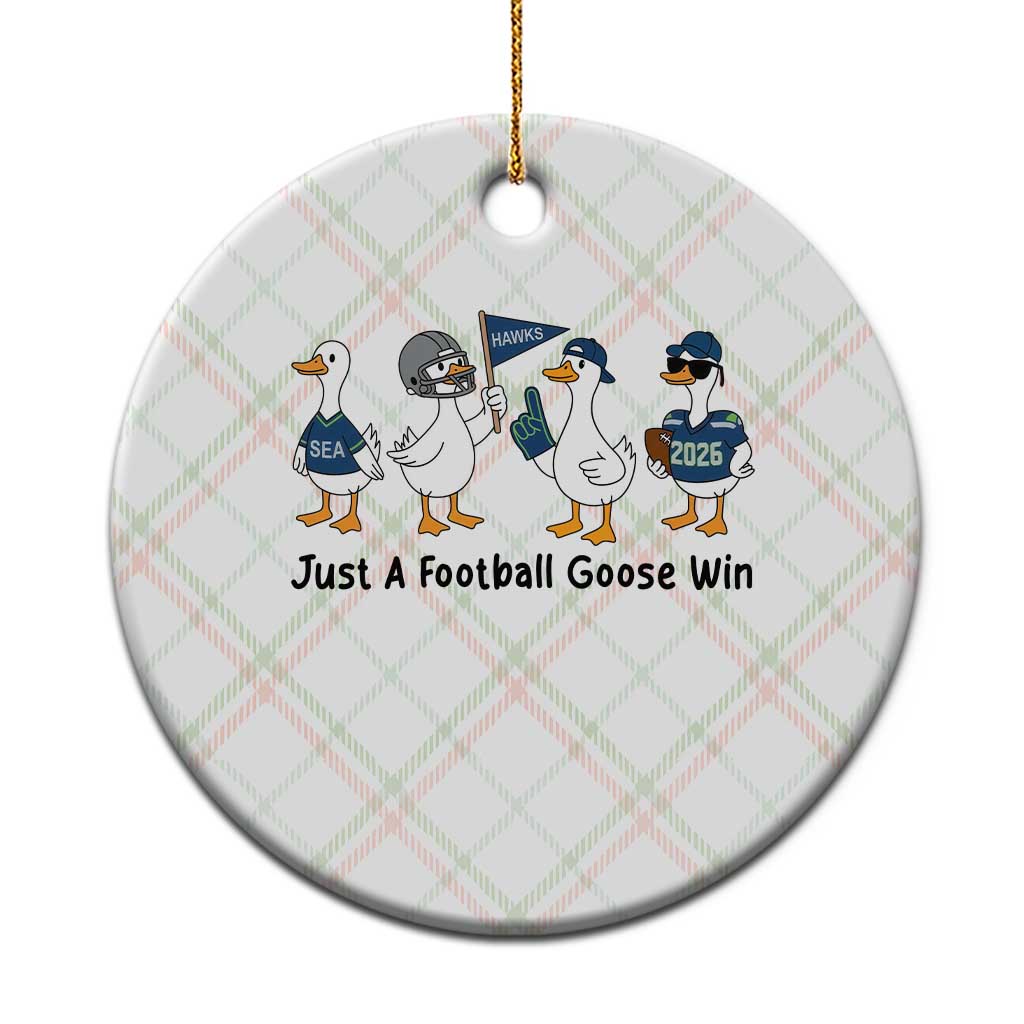 Funny Seattle 2026 Ceramic Ornament Just A Football Goose Win TS14 1pc Christmas Plaid Print Your Wear