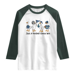 Funny Seattle 2026 Raglan Shirt Just A Football Goose Win TS14 White Dark Forest Green Print Your Wear