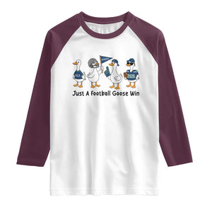 Funny Seattle 2026 Raglan Shirt Just A Football Goose Win TS14 White Maroon Print Your Wear
