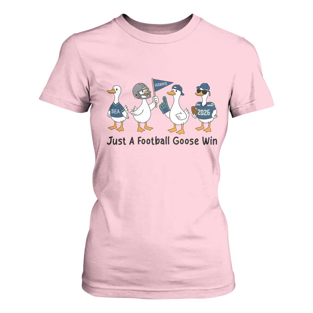 Funny Seattle 2026 T Shirt For Women Just A Football Goose Win TS14 Light Pink Print Your Wear