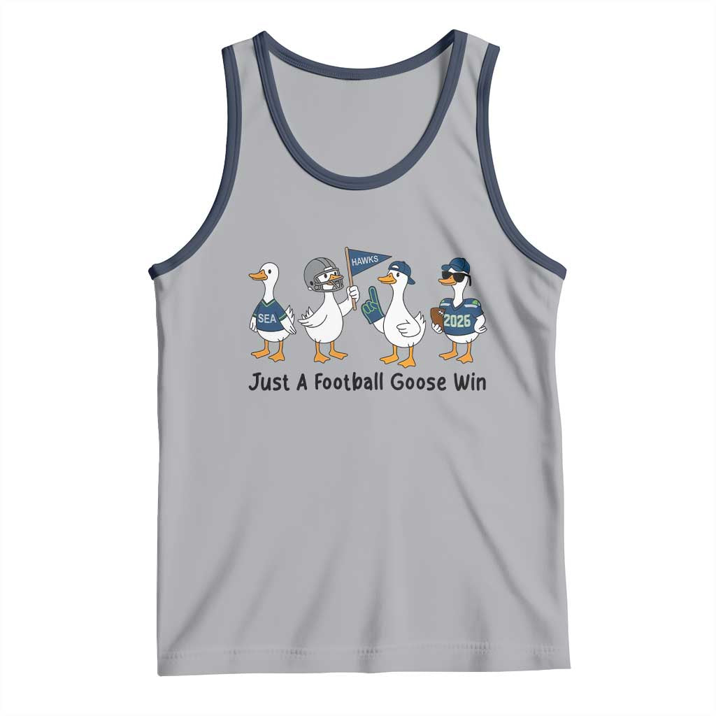 Funny Seattle 2026 Tank Top Just A Football Goose Win TS14 Athletic Heather Navy Print Your Wear