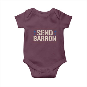 Send Barron Baby Onesie Viral Hashtag Political Protest TS14 Maroon Print Your Wear