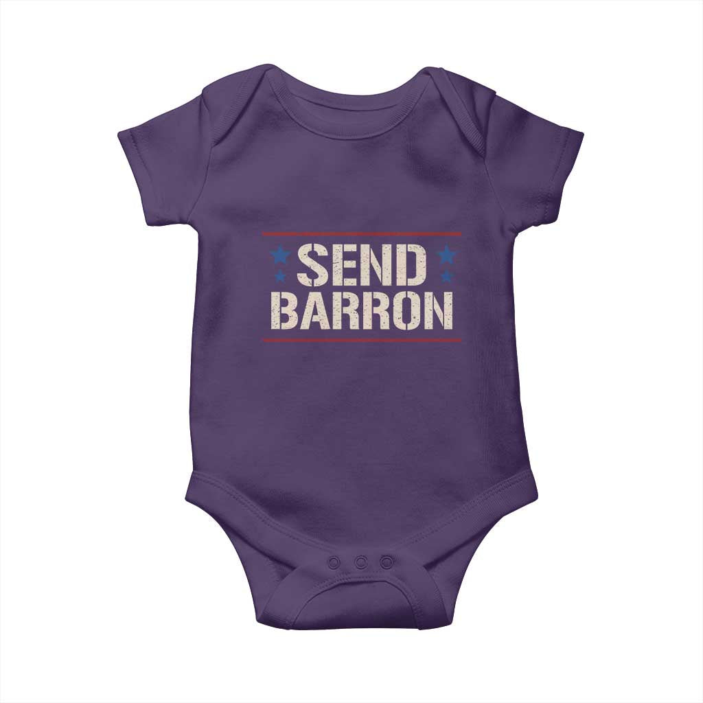 Send Barron Baby Onesie Viral Hashtag Political Protest TS14 Purple Print Your Wear