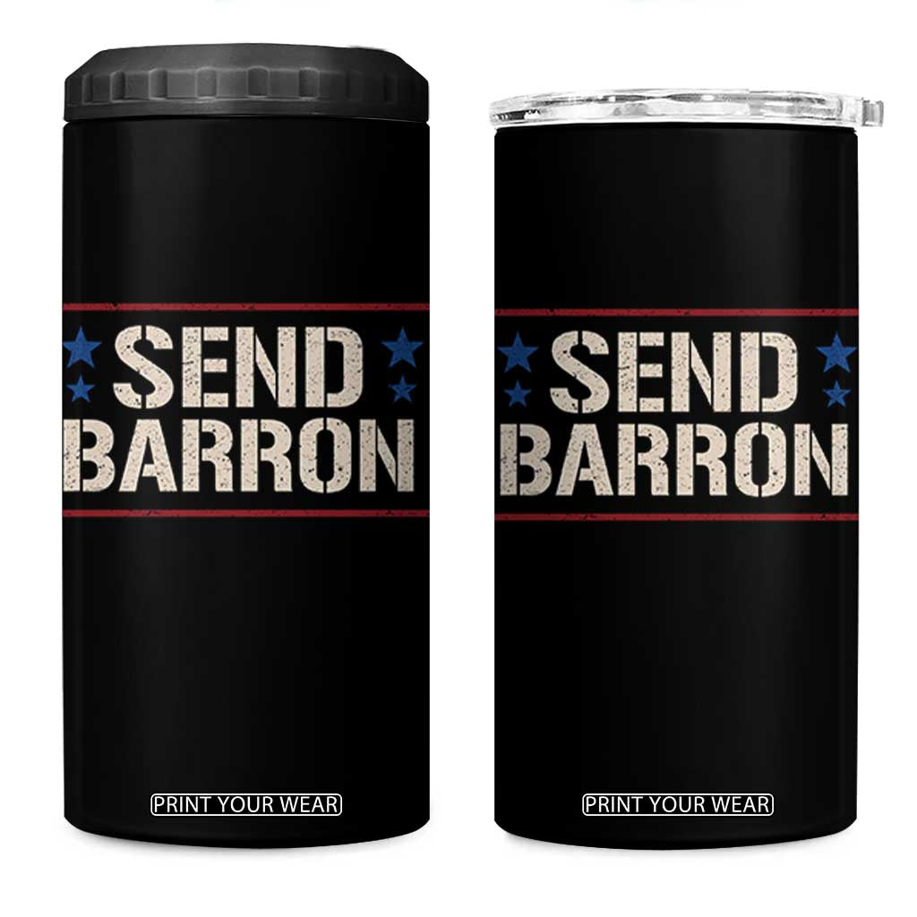 Send Barron 4 in 1 Can Cooler Tumbler Viral Hashtag Political Protest TS14 One Size: 16 oz Black Print Your Wear
