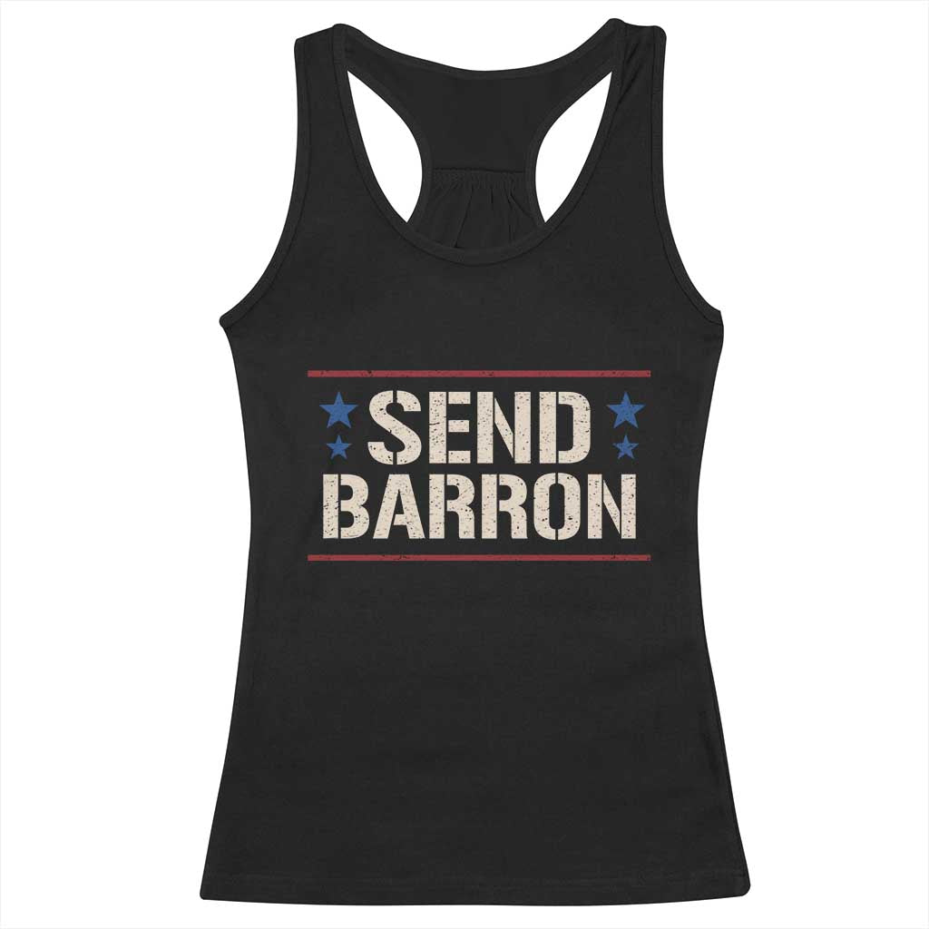 Send Barron Racerback Tank Top Viral Hashtag Political Protest TS14 Black Print Your Wear