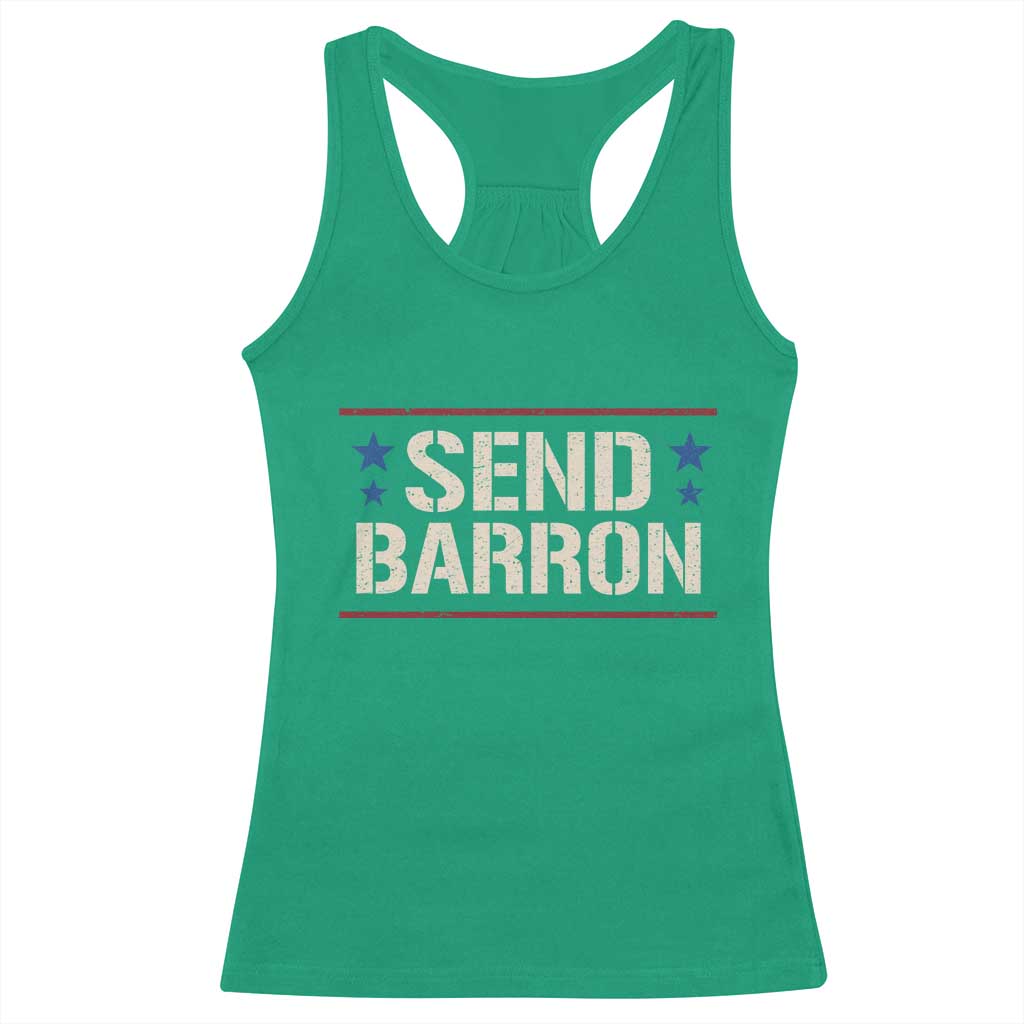Send Barron Racerback Tank Top Viral Hashtag Political Protest TS14 Irish Green Print Your Wear