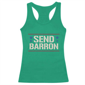 Send Barron Racerback Tank Top Viral Hashtag Political Protest TS14 Irish Green Print Your Wear
