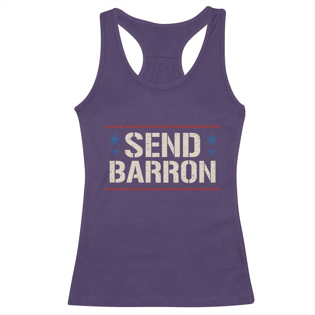 Send Barron Racerback Tank Top Viral Hashtag Political Protest TS14 Purple Print Your Wear