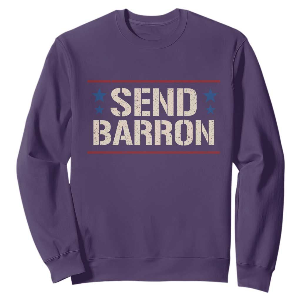Send Barron Sweatshirt Viral Hashtag Political Protest TS14 Purple Print Your Wear