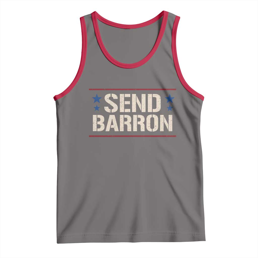 Send Barron Tank Top Viral Hashtag Political Protest TS14 Deep Heather Red Print Your Wear