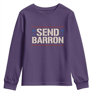 Send Barron Youth Sweatshirt Viral Hashtag Political Protest TS14 Purple Print Your Wear