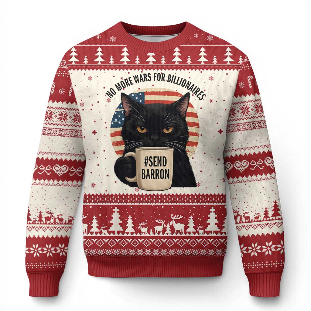 Send Barron Meme Ugly Christmas Sweater Funny Cat Sarcastic Political TS14 Beige Red Print Your Wear