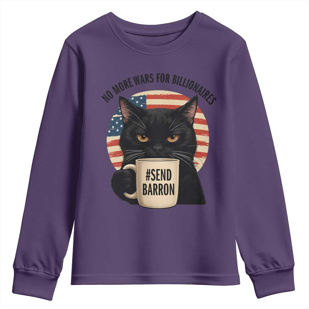 Send Barron Meme Youth Sweatshirt Funny Cat Sarcastic Political TS14 Purple Print Your Wear