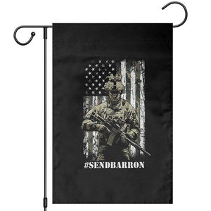 Send Barron Garden Flag Sarcastic Political American Flag Camo Soldier TS14 Black Print Your Wear