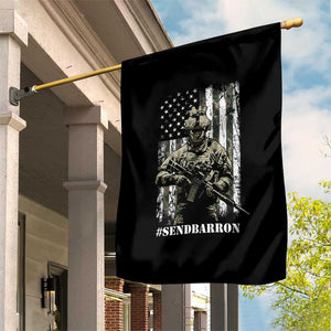 Send Barron Garden Flag Sarcastic Political American Flag Camo Soldier TS14 Print Your Wear