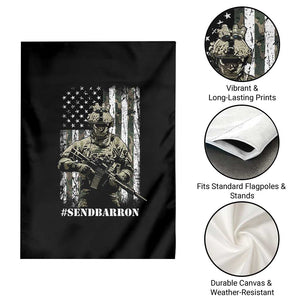 Send Barron Garden Flag Sarcastic Political American Flag Camo Soldier TS14 Print Your Wear