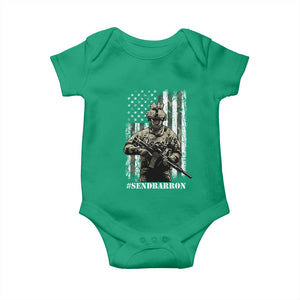 Send Barron Baby Onesie Sarcastic Political American Flag Camo Soldier TS14 Irish Green Print Your Wear