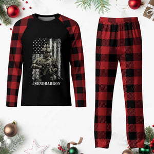 Send Barron Plaid Pajama Set Sarcastic Political American Flag Camo Soldier TS14 Buffalo Plaid Print Your Wear