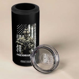 Send Barron 4 in 1 Can Cooler Tumbler Sarcastic Political American Flag Camo Soldier TS14 Print Your Wear