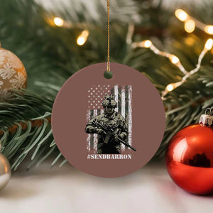 Send Barron Ceramic Ornament Sarcastic Political American Flag Camo Soldier TS14 1pc Mocha Print Your Wear