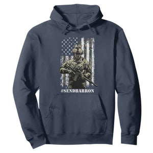Send Barron Hoodie Sarcastic Political American Flag Camo Soldier TS14 Navy Print Your Wear