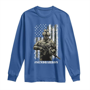 Send Barron Long Sleeve Shirt Sarcastic Political American Flag Camo Soldier TS14 Royal Blue Print Your Wear