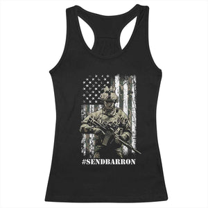 Send Barron Racerback Tank Top Sarcastic Political American Flag Camo Soldier TS14 Black Print Your Wear