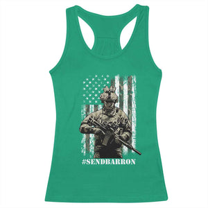 Send Barron Racerback Tank Top Sarcastic Political American Flag Camo Soldier TS14 Irish Green Print Your Wear
