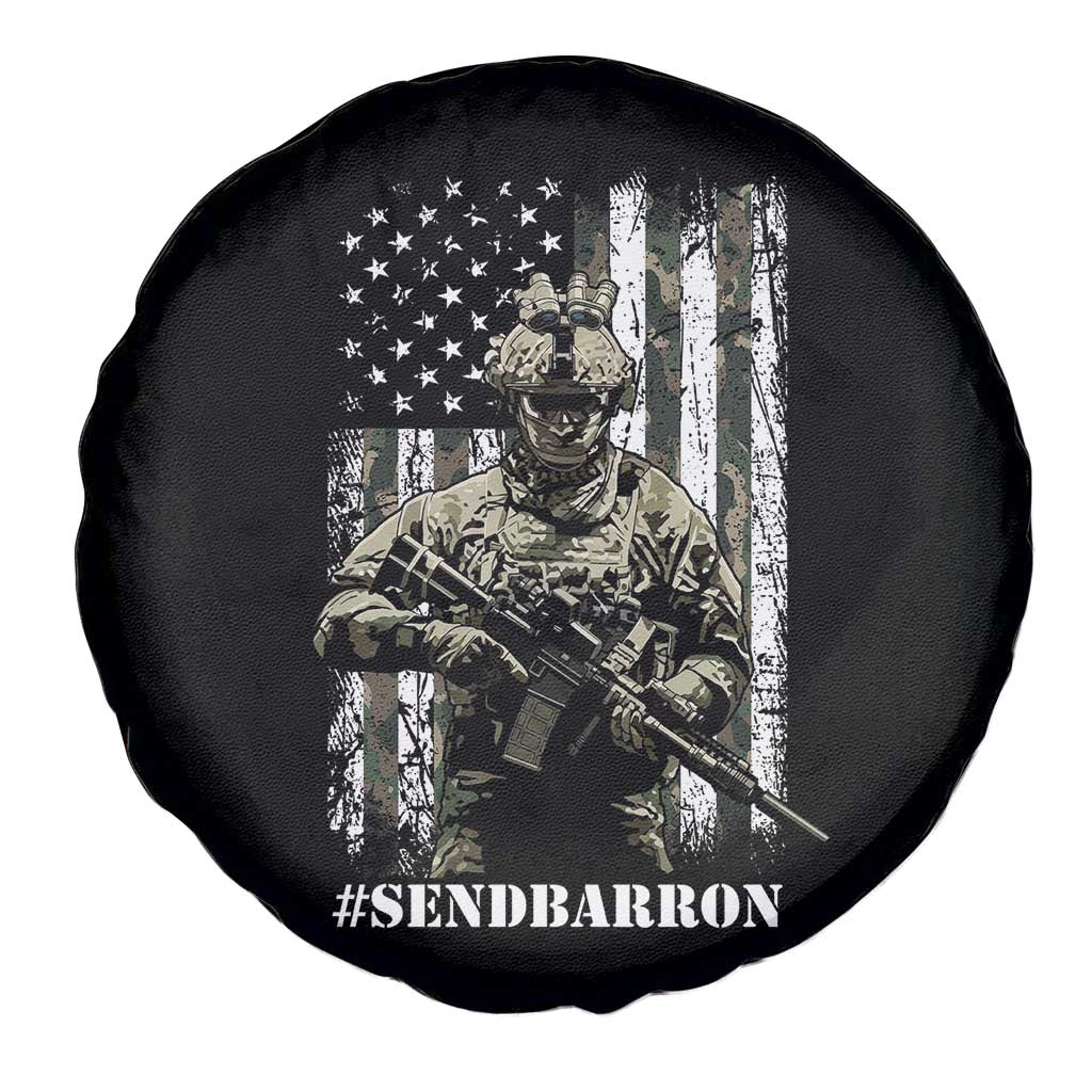 Send Barron Spare Tire Cover Sarcastic Political American Flag Camo Soldier TS14 Print Your Wear