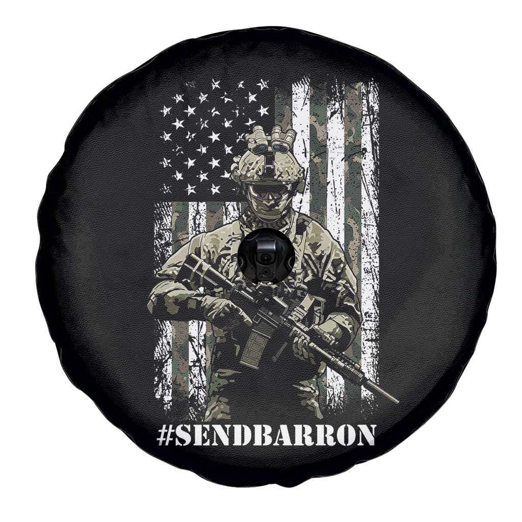 Send Barron Spare Tire Cover Sarcastic Political American Flag Camo Soldier TS14 Print Your Wear