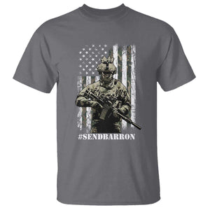 Send Barron T Shirt Sarcastic Political American Flag Camo Soldier TS14 Charcoal Print Your Wear