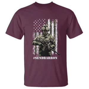 Send Barron T Shirt Sarcastic Political American Flag Camo Soldier TS14 Maroon Print Your Wear