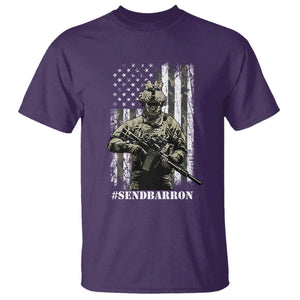 Send Barron T Shirt Sarcastic Political American Flag Camo Soldier TS14 Purple Print Your Wear