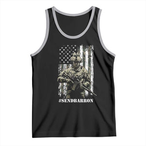 Send Barron Tank Top Sarcastic Political American Flag Camo Soldier TS14 Black Athletic Heather Print Your Wear