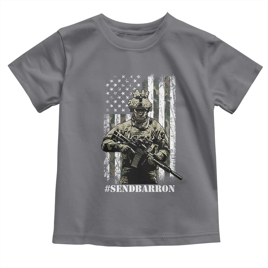 Send Barron Toddler T Shirt Sarcastic Political American Flag Camo Soldier TS14 Charcoal Print Your Wear