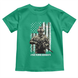 Send Barron Toddler T Shirt Sarcastic Political American Flag Camo Soldier TS14 Irish Green Print Your Wear