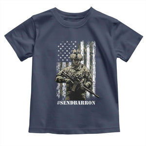 Send Barron Toddler T Shirt Sarcastic Political American Flag Camo Soldier TS14 Navy Print Your Wear