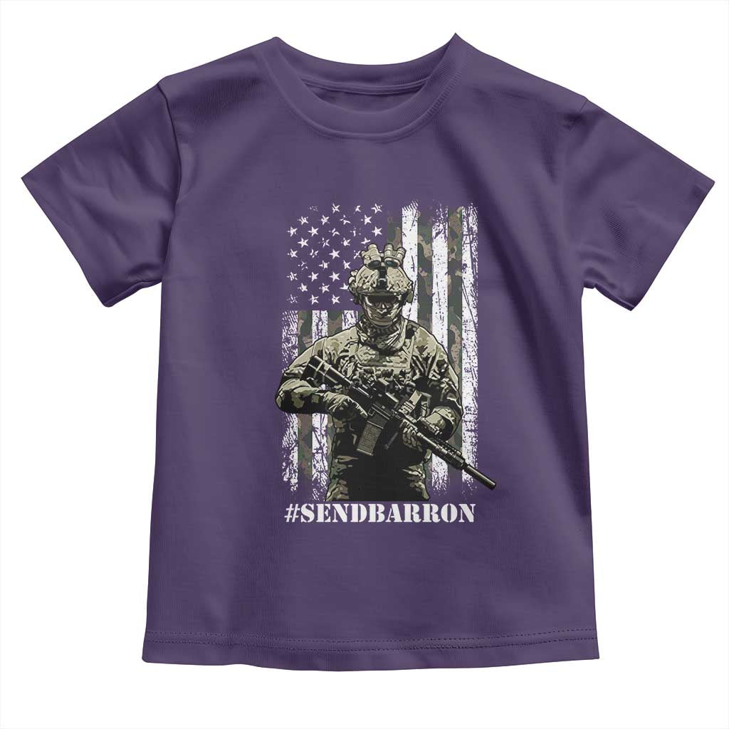Send Barron Toddler T Shirt Sarcastic Political American Flag Camo Soldier TS14 Purple Print Your Wear