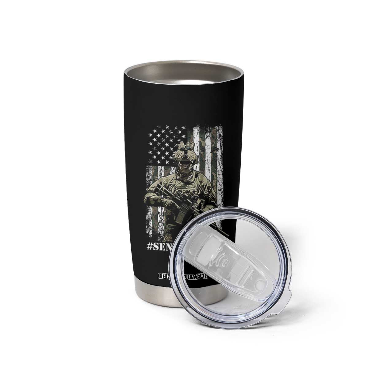 Send Barron Tumbler Cup Sarcastic Political American Flag Camo Soldier TS14 Print Your Wear