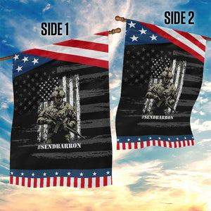 Send Barron Garden Flag Sarcastic Political American Flag Camo Soldier TS14 Print Your Wear