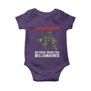 Send Barron Baby Onesie No More Wars For Billionaires TS14 Purple Print Your Wear