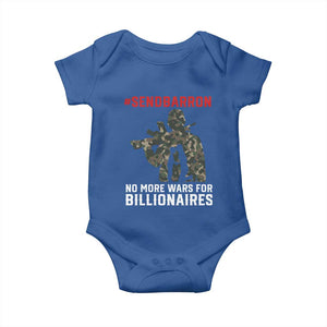 Send Barron Baby Onesie No More Wars For Billionaires TS14 Royal Blue Print Your Wear