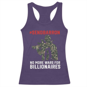 Send Barron Racerback Tank Top No More Wars For Billionaires TS14 Purple Print Your Wear