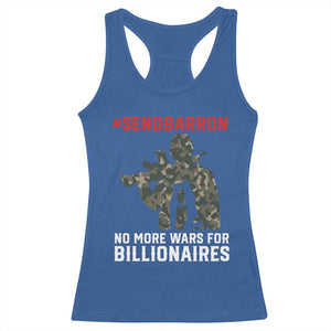 Send Barron Racerback Tank Top No More Wars For Billionaires TS14 Royal Blue Print Your Wear