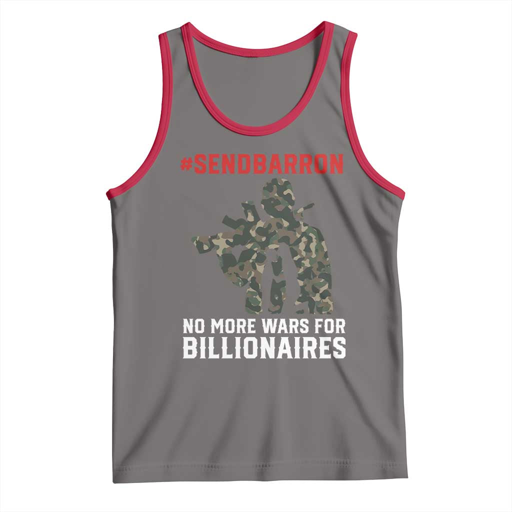 Send Barron Tank Top No More Wars For Billionaires TS14 Deep Heather Red Print Your Wear